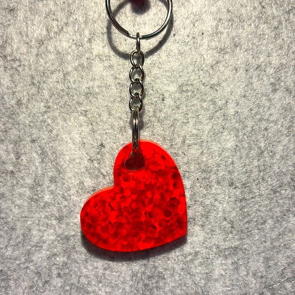 ❤️ Red heart with glitters keychain ❤️ - Picture 2 of 3